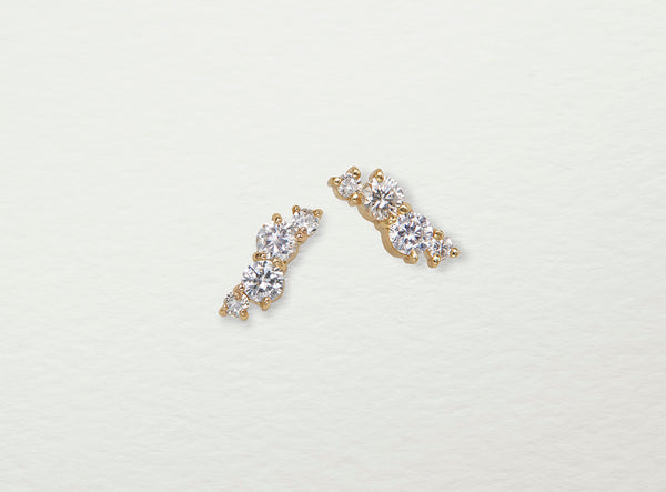 ダイヤ4つピアス_ESTHERjewelry